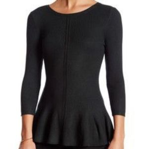 Catharine Malandrino Dark Teal Green Peplum Top